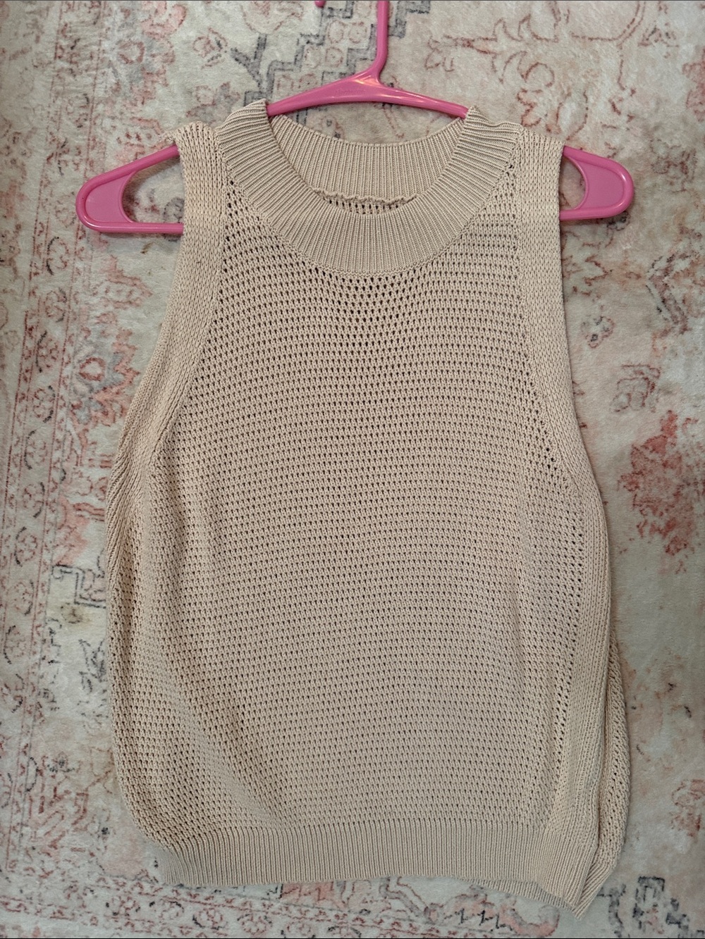 Source Unknown Cream Knit Sleeveless Jersey